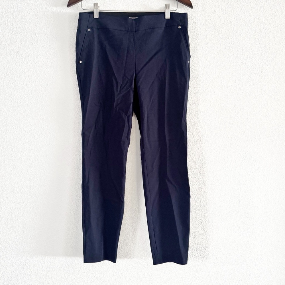 Maurices Bengaline Pull On Ankle Pants Navy Size Medium Short